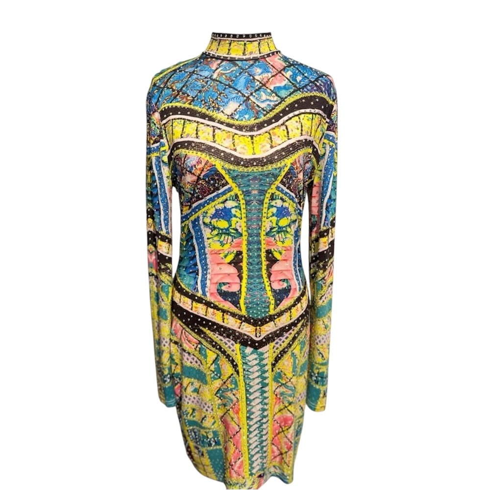 Multicolor Patterned Women's Dress